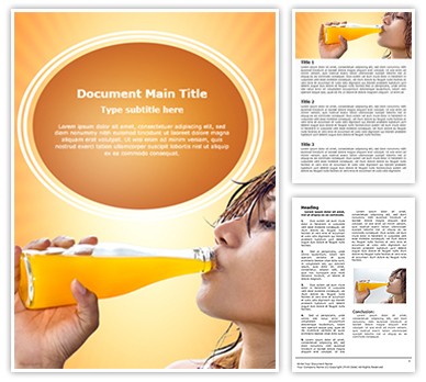 Drinking Fresh Juice Editable Word Template