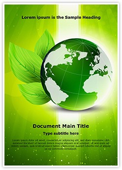 Green Globe Editable Word Template