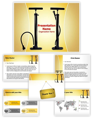 Bicycle Air Pump Editable PowerPoint Template