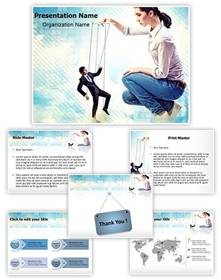 Businesswoman Leadership Editable PowerPoint Template