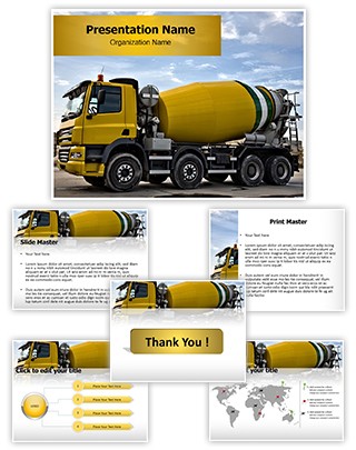 Concrete Truck Editable PowerPoint Template