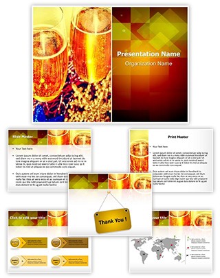 Celebration Champagne Toast Editable PowerPoint Template