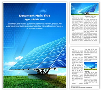 Solar Panel Editable Word Template