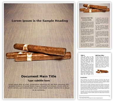 Smoking Cigars Editable Word Template