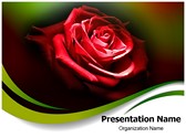 Red Rose In Dark Editable PowerPoint Template