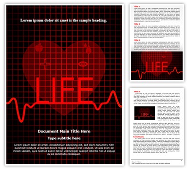 Medical Cardiogram Abstract Editable Word Template