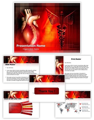 Heart With Medical Logo Editable PowerPoint Template