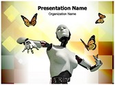 Robotic Science And Butterflies Editable PowerPoint Template