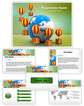 Cargo Delivery And Globe Editable PowerPoint Template