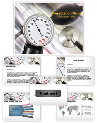 Stethoscope And Pressure Meter Editable PowerPoint Template