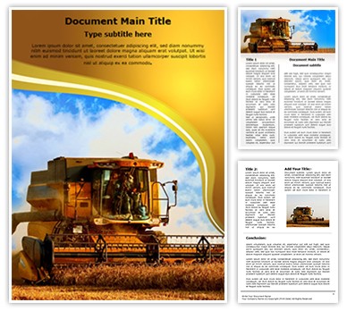 Combine Harvester Editable Word Template