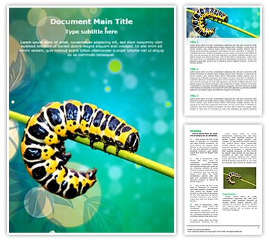 butterfly larvae Editable Word Template