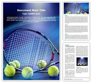 Tennis Racket Editable Word Template