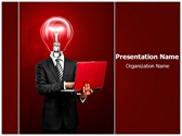 Businessman with Idea Editable PowerPoint Template