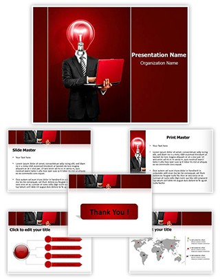 Businessman with Idea Editable PowerPoint Template