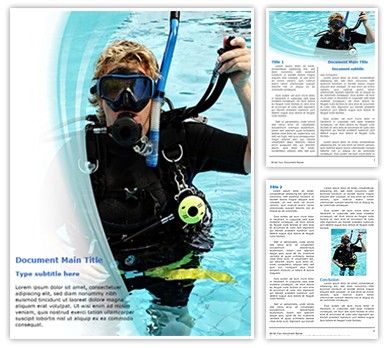 Scuba Diver Editable Word Template