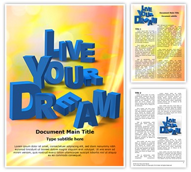 Live Your Dream Editable Word Template