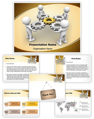 Gear Mechanism Team Editable PowerPoint Template