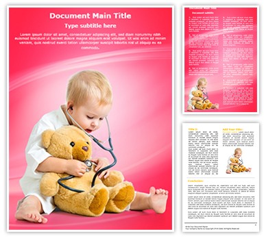 kid playing doctor Editable Word Template