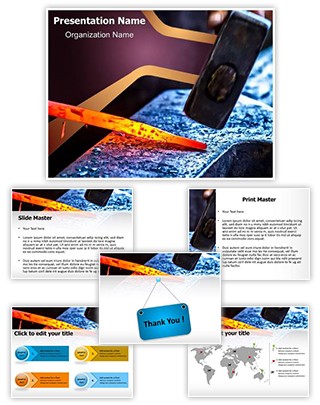 Metalwork Anvil Blacksmith Editable PowerPoint Template