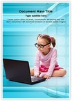 Kid using Laptop Editable Template