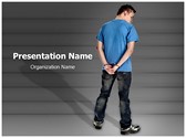 Handcuffed Man Editable PowerPoint Template