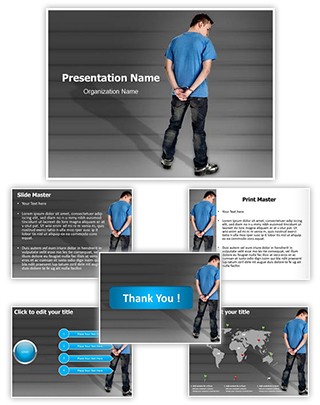 Handcuffed Man Editable PowerPoint Template