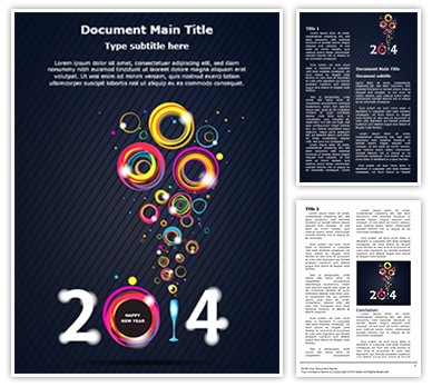 New Year Abstract Editable Word Template