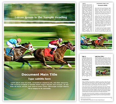 Racing horses Editable Word Template
