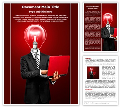 Businessman with Idea Editable Word Template