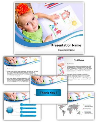 Children Drawings Editable PowerPoint Template