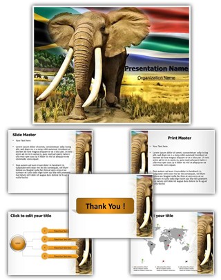 African Elephant Editable PowerPoint Template
